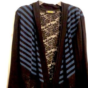 Lace Inset Wrap Long Top